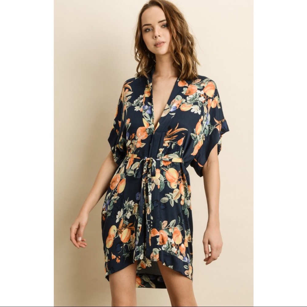 🍑 Kimono Dress w/ Tie Sash 🍑